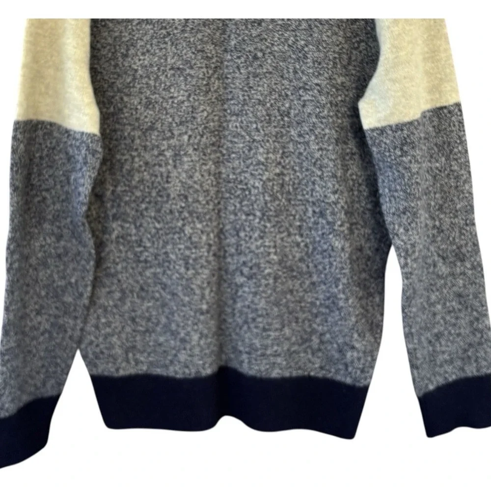 J. CREW Men's Large 100%‎ Lambs Wool Preppy Crewneck Colorblock Pullover Sweater